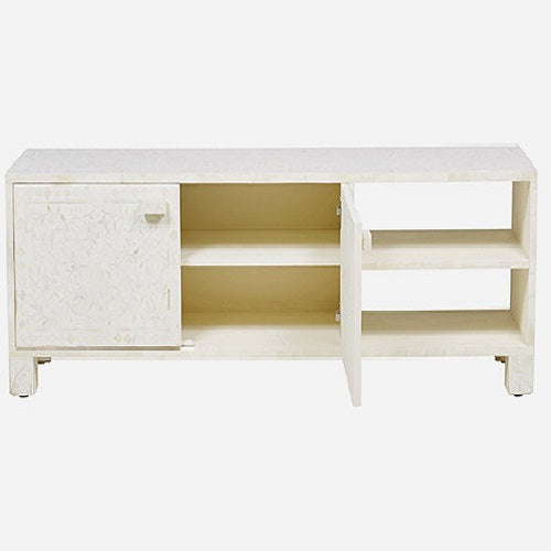 Bone Inlay 2 Door Lowboy in Chevron Black