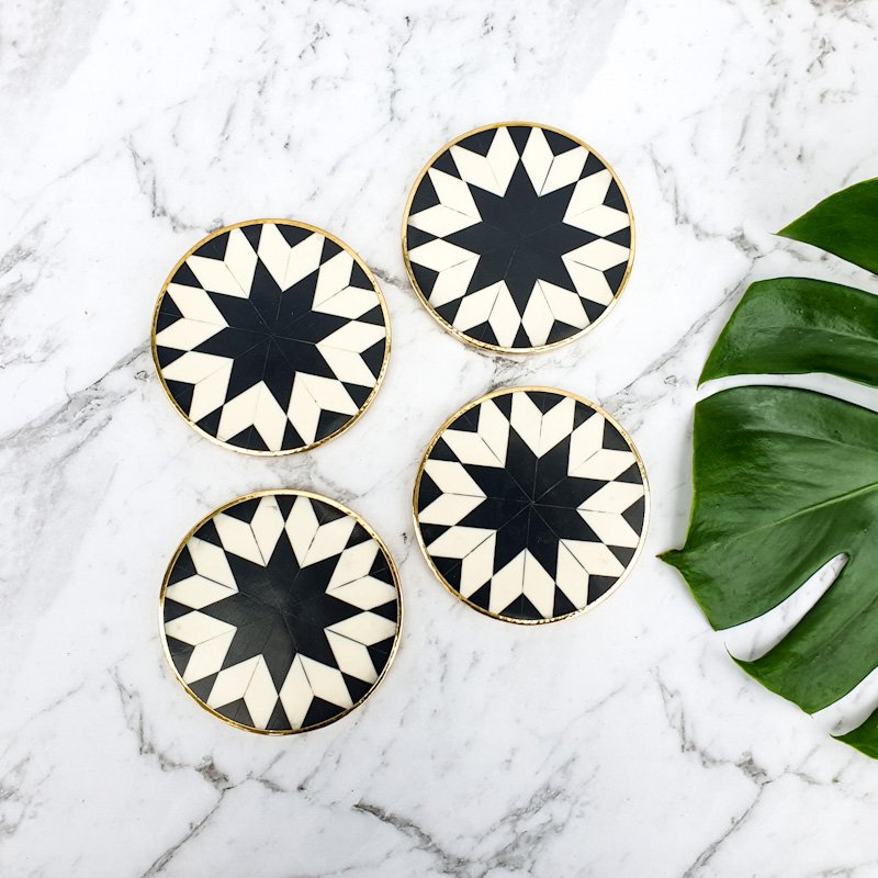 Manhattan Bone Inlay Coasters