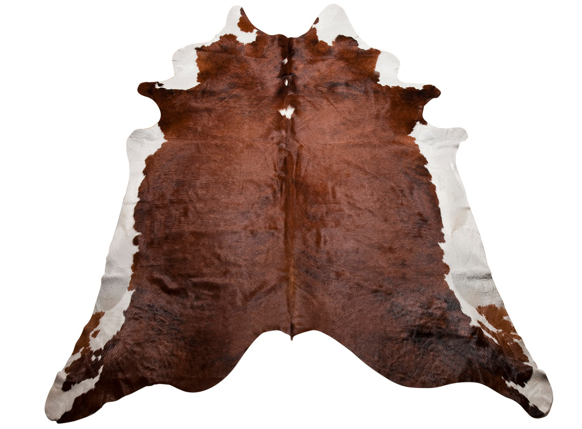 Brown & White Natural Cow Hide Rug