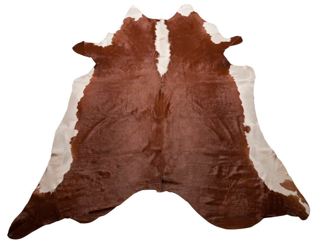 Brown & White Natural Cow Hide Rug