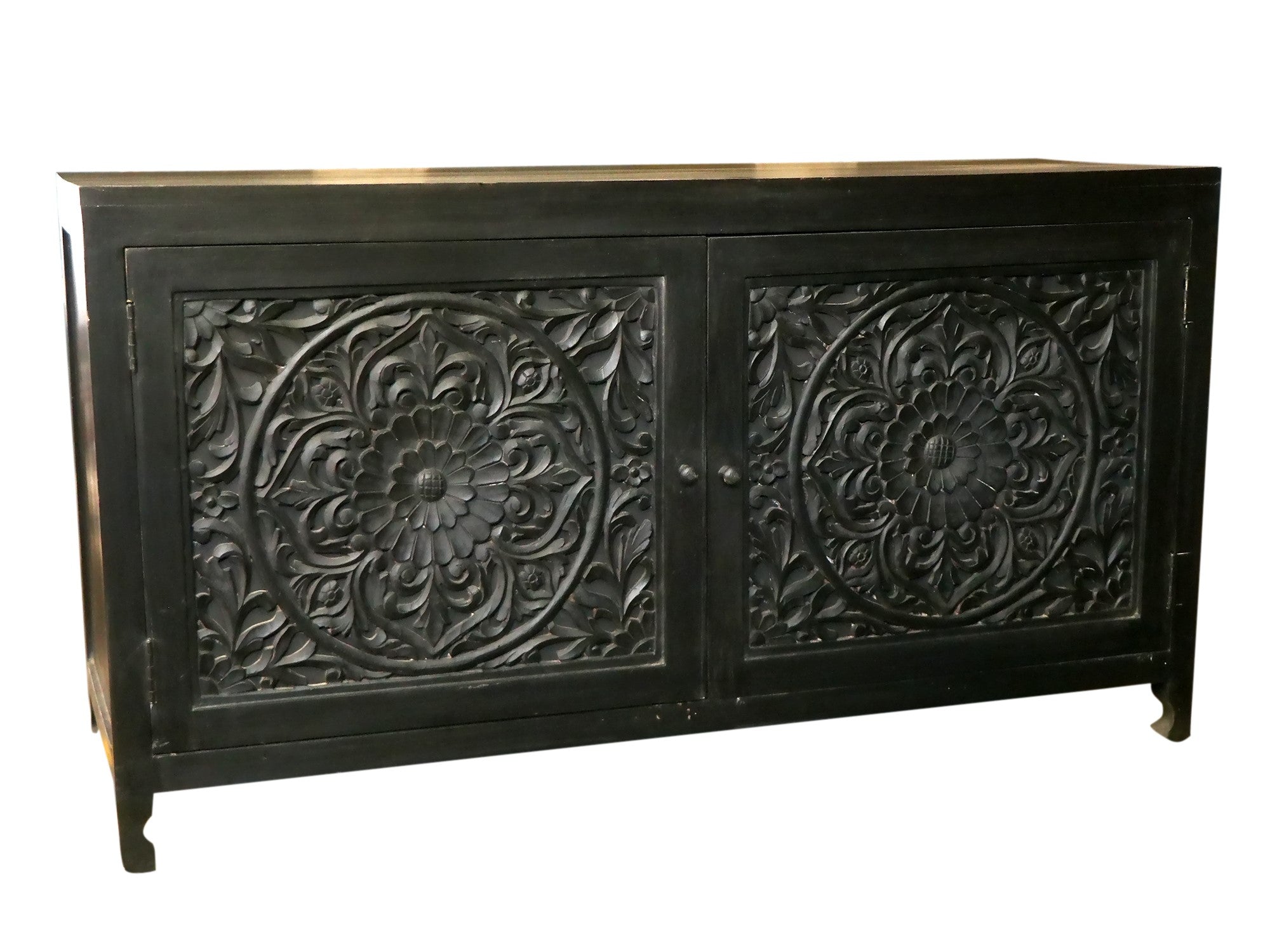 Hand Carved Timber Cut-Out Buffet in Midnight