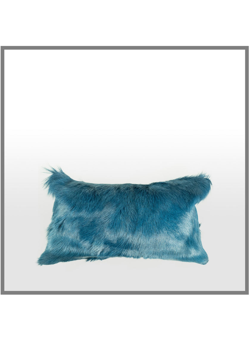 Goatskin Cushion in Dark Blue