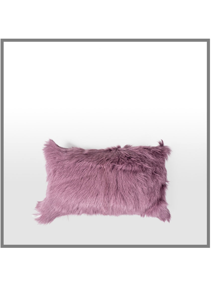 Goatskin Cushion in Mauve
