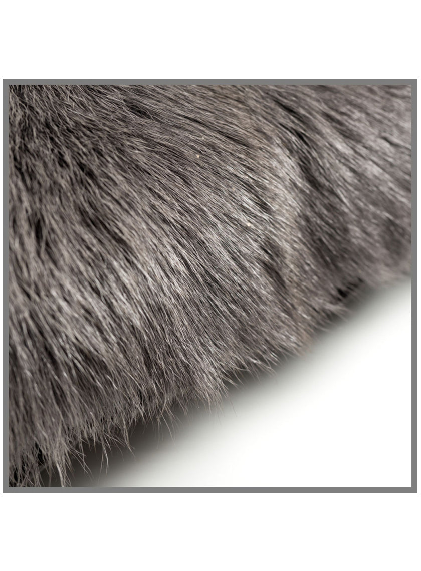 Goatskin Cushion in Charcoal
