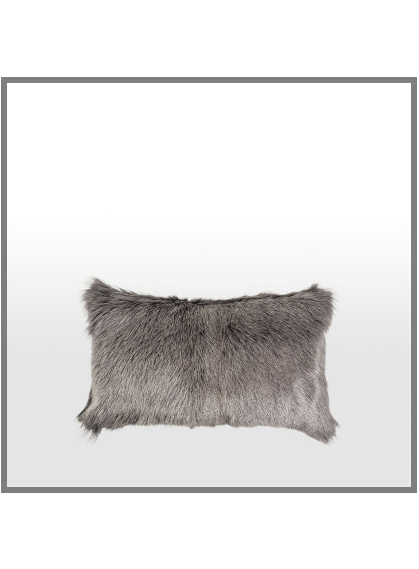 Goatskin Cushion in Charcoal