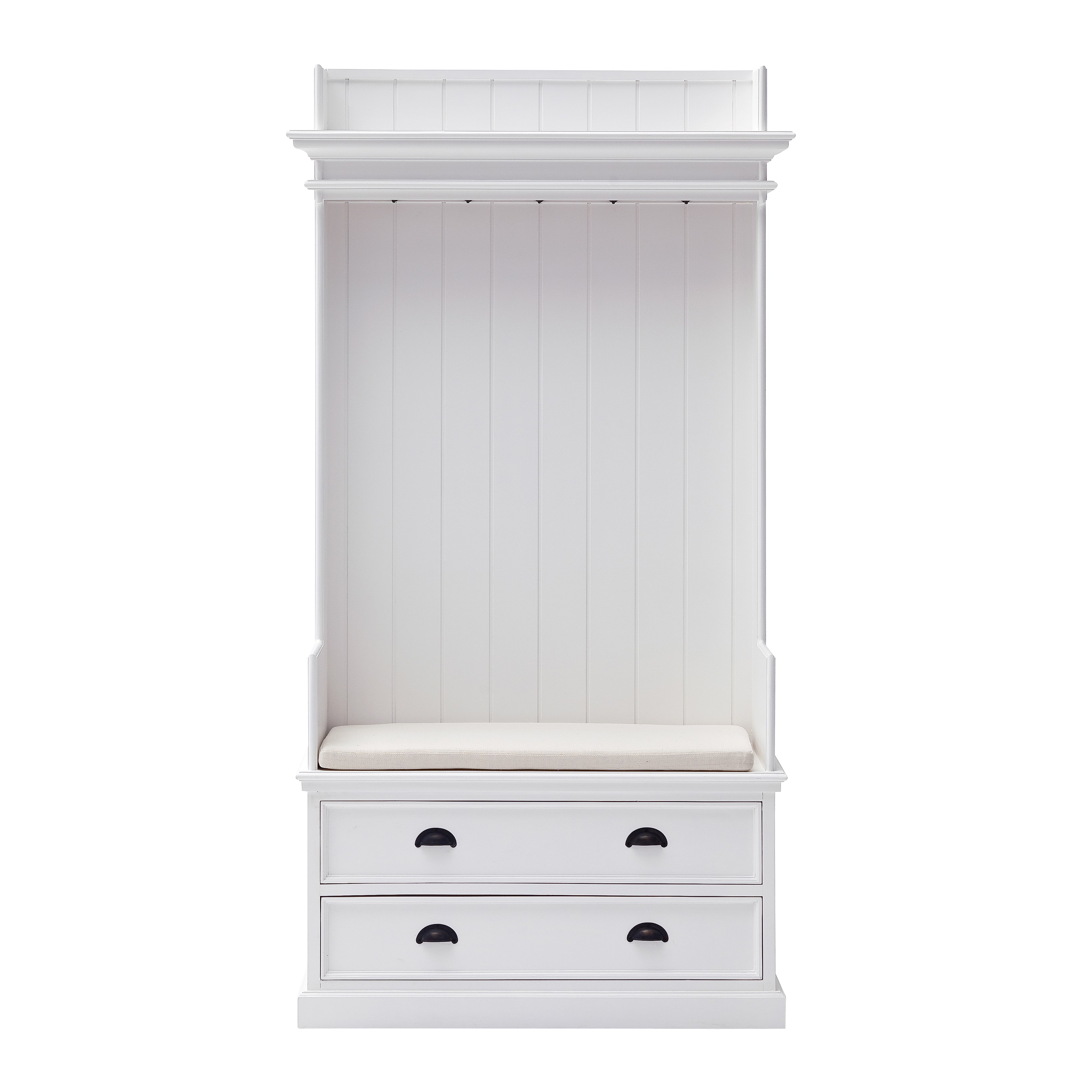 Tiana Beach Entryway Coat Rack & Bench Unit