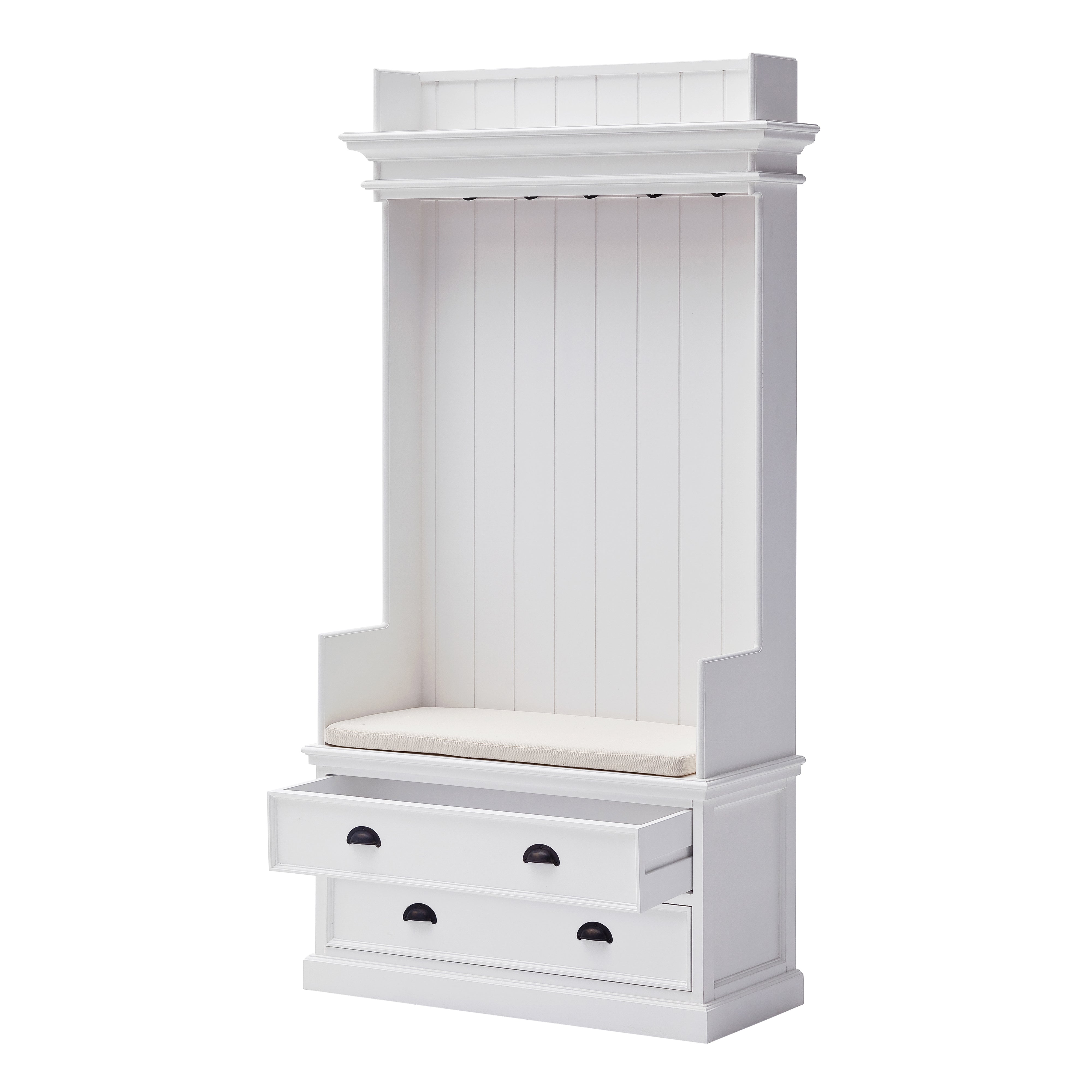 Tiana Beach Entryway Coat Rack & Bench Unit