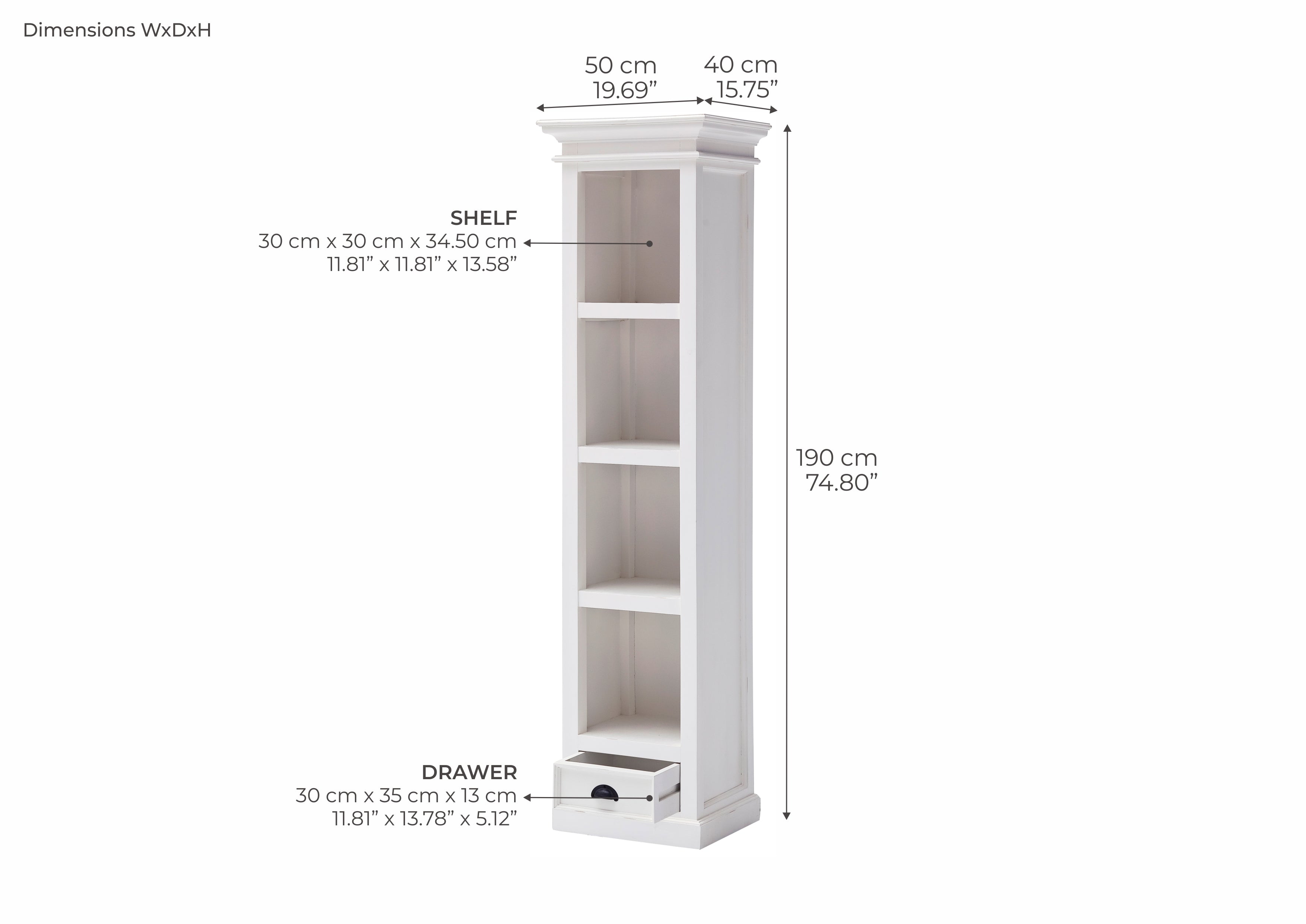 Tiana Beach Bookshelf with Drawer