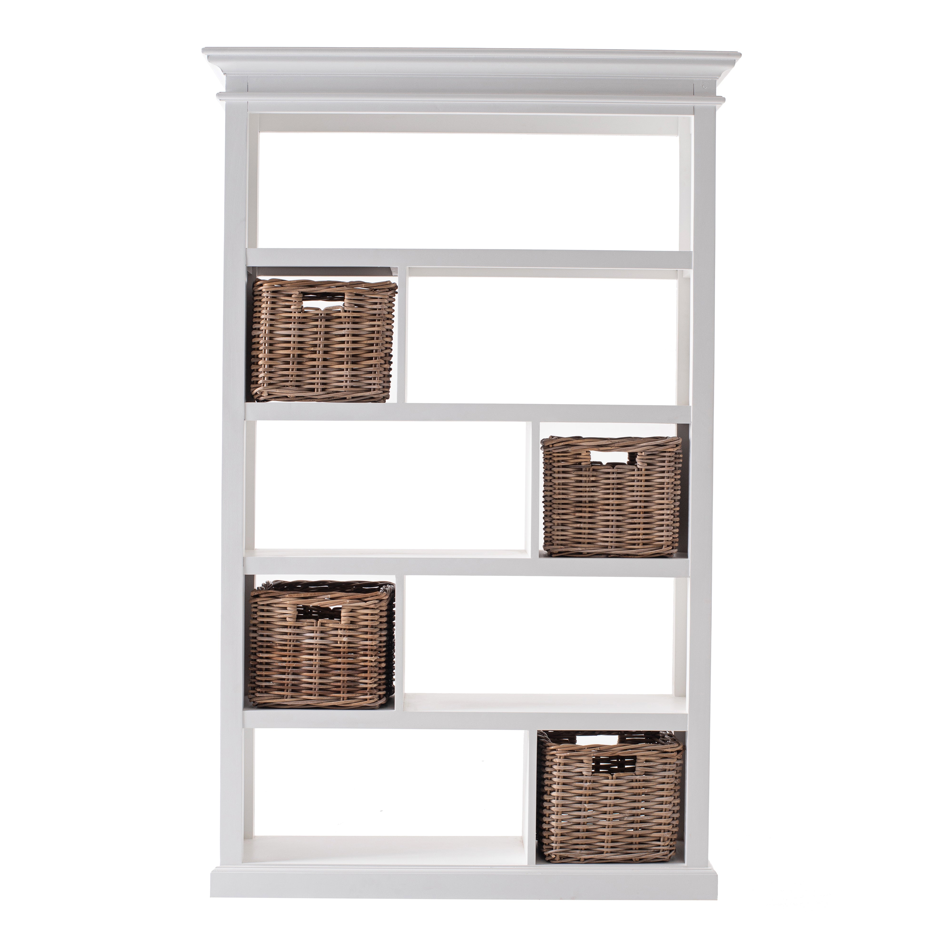 Tiana Beach Bookcase with Basket Set