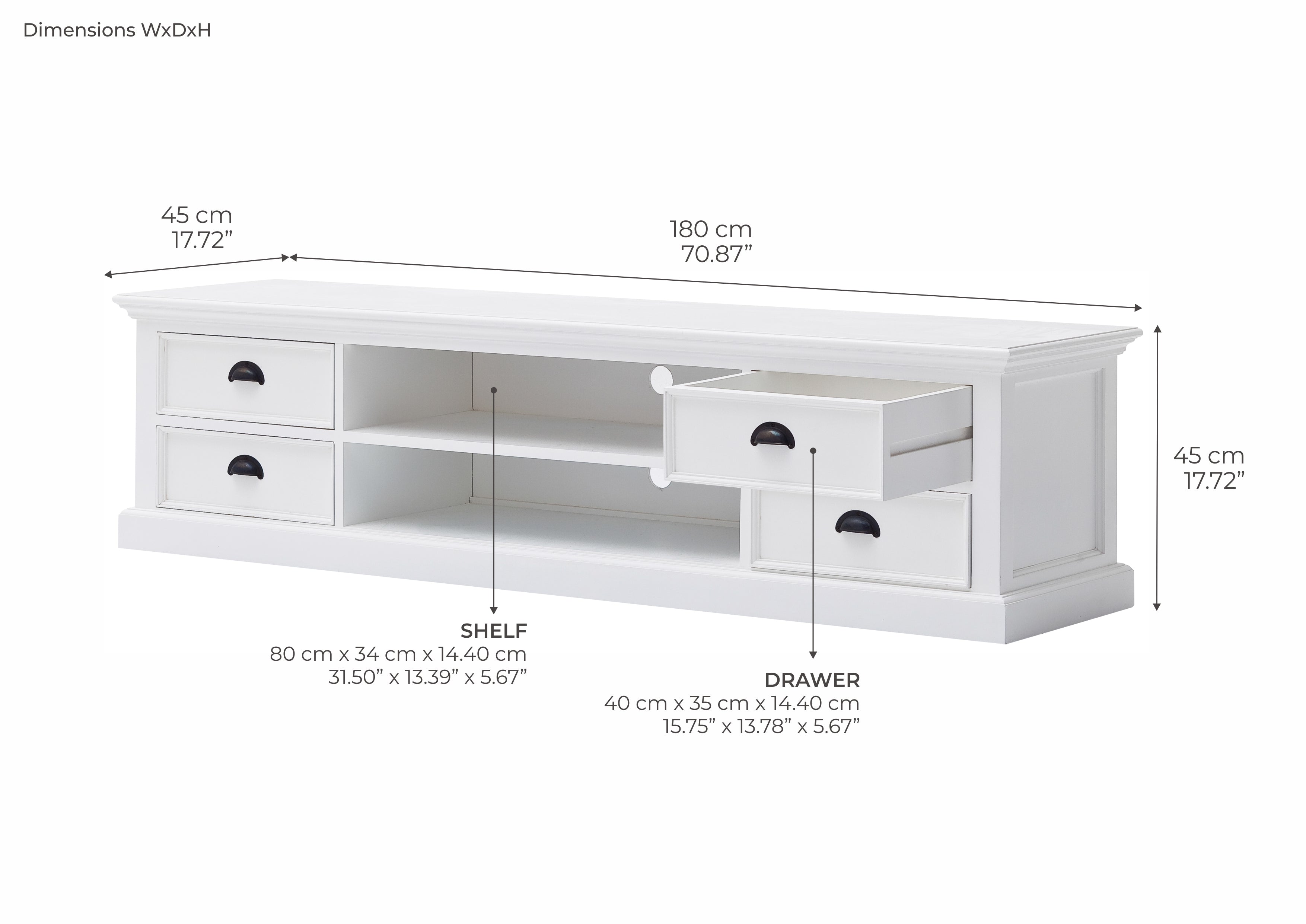 Entertainmet Unit with Four Drawers