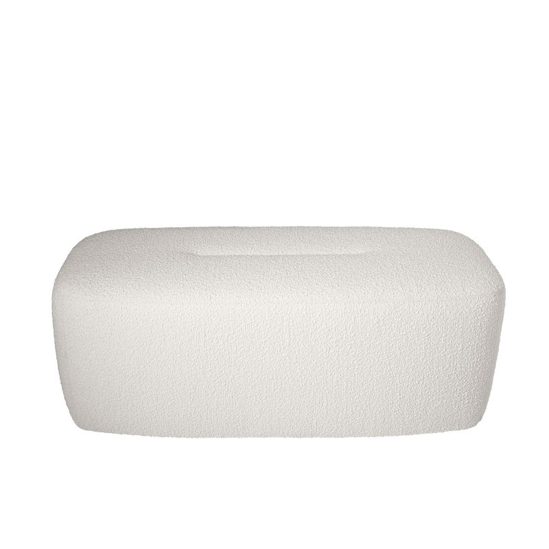 Jesse Ottoman in Cream Boucle
