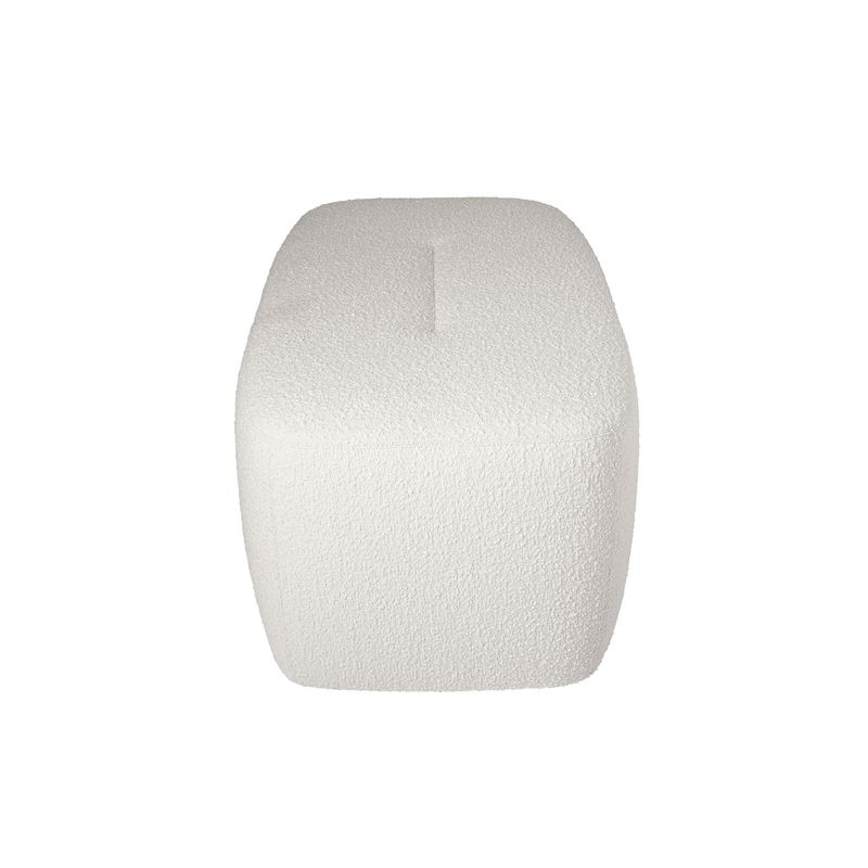 Jesse Ottoman in Cream Boucle