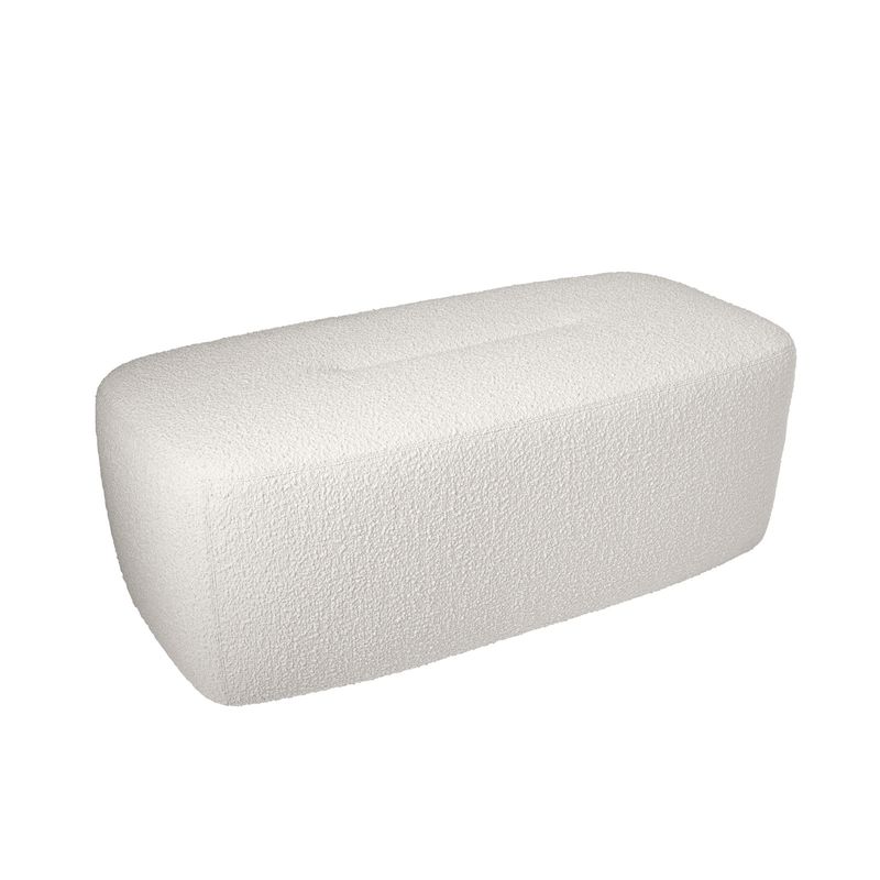 Jesse Ottoman in Cream Boucle
