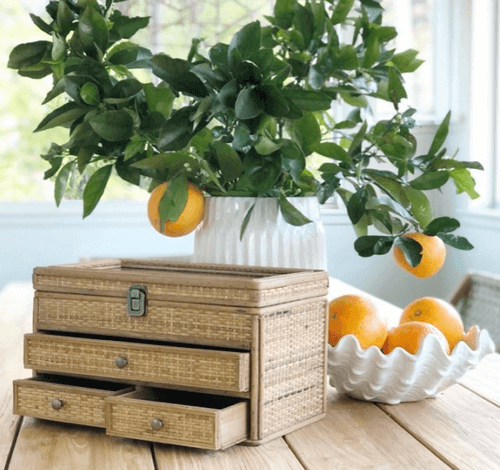 Rattan Jewellery Box
