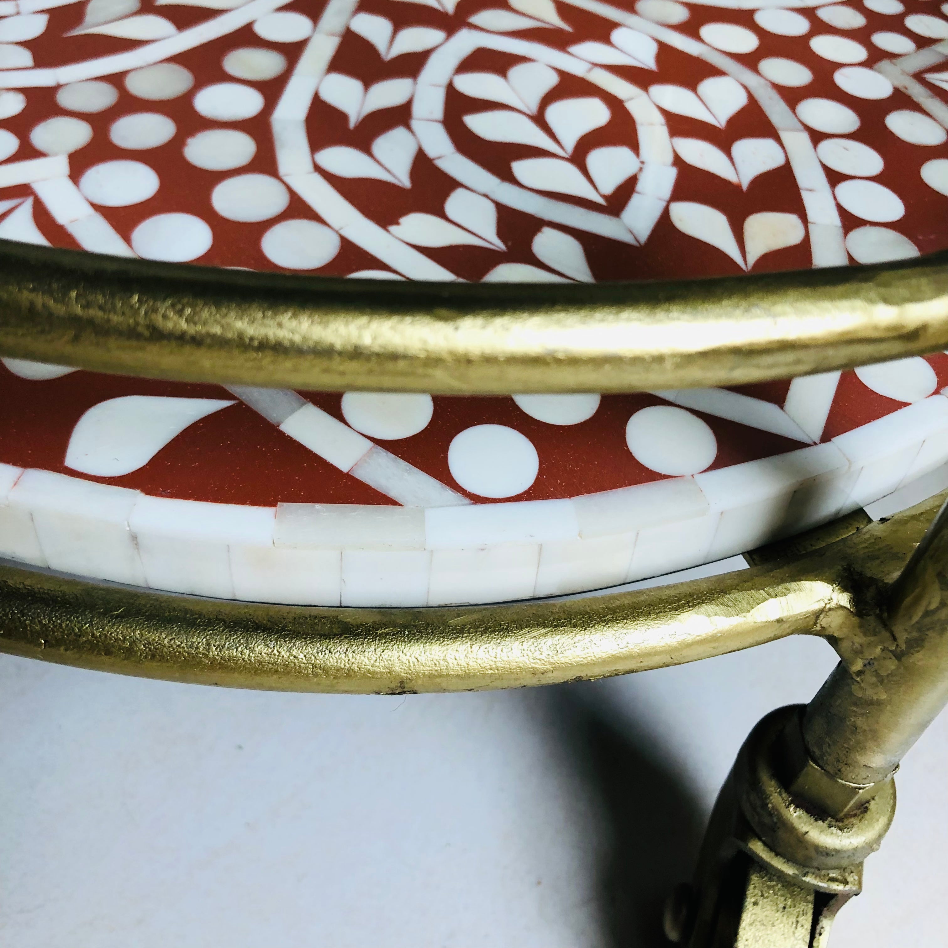Raji Bone Inlay Drinks Trolley