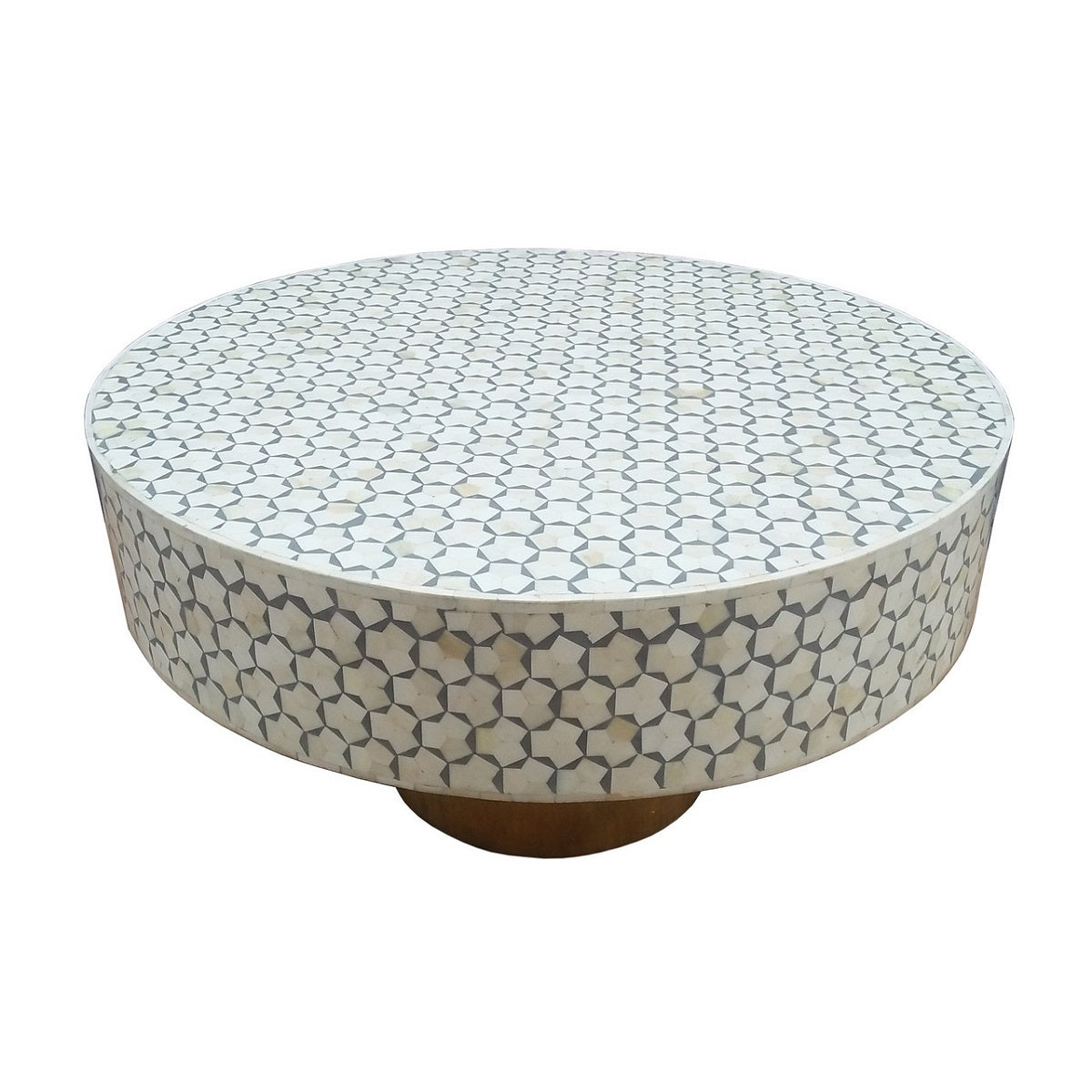 Bone Inlay Egypt Coffee Table in Charcoal