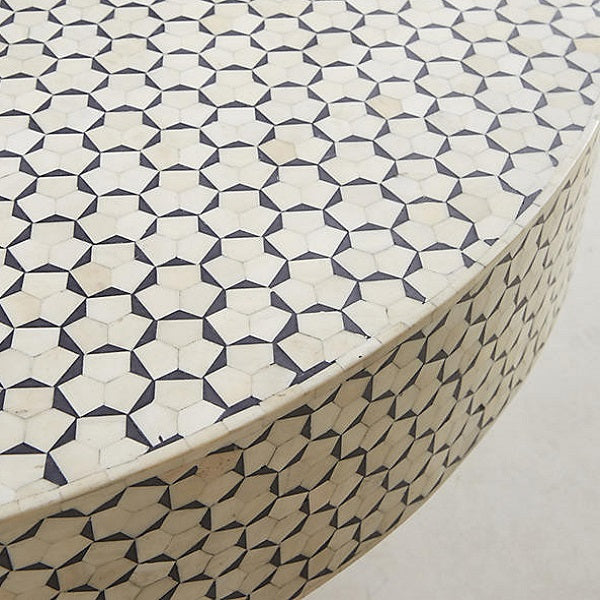 Bone Inlay Egypt Coffee Table in Charcoal