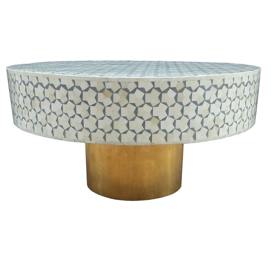 Bone Inlay Egypt Coffee Table in Charcoal