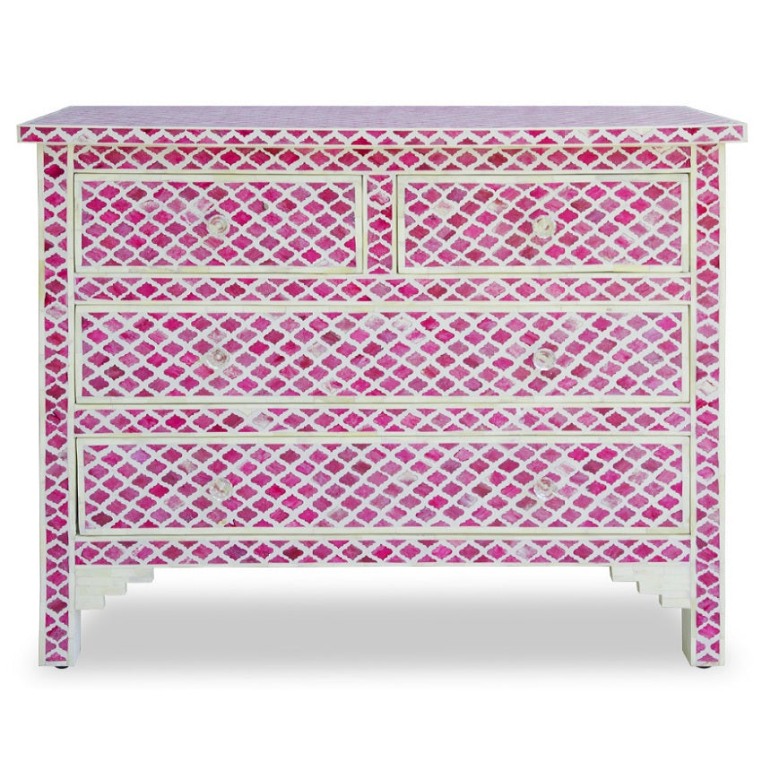 Bone Inlay Chest with 7 Drawers in Celtic/Black