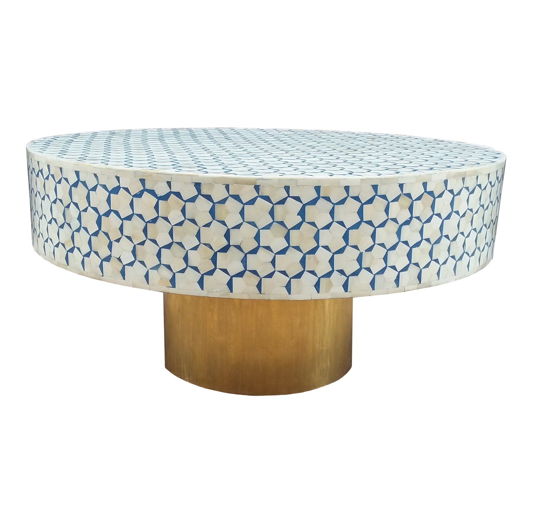 Bone Inlay Egypt Coffee Table in Moss