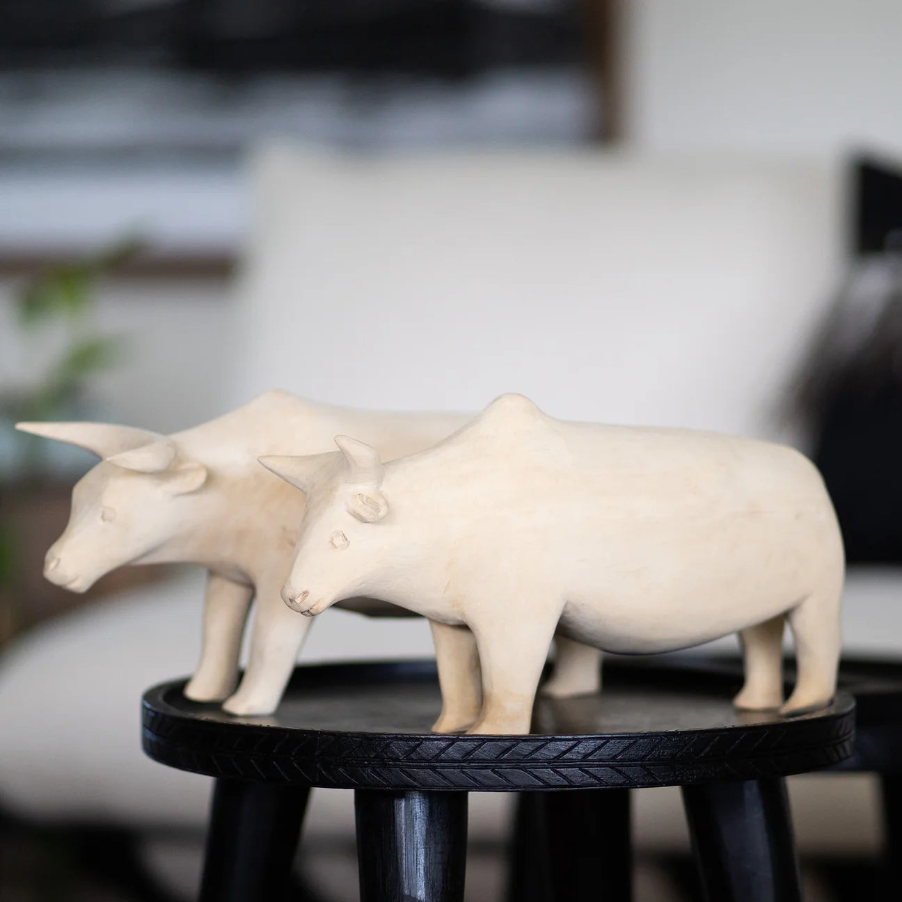 Hand Carved Jacaranda Cow