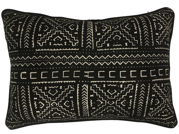 Authentic Mudcloth Cushion in Black