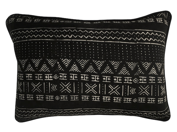 Authentic Mudcloth Cushion in Black