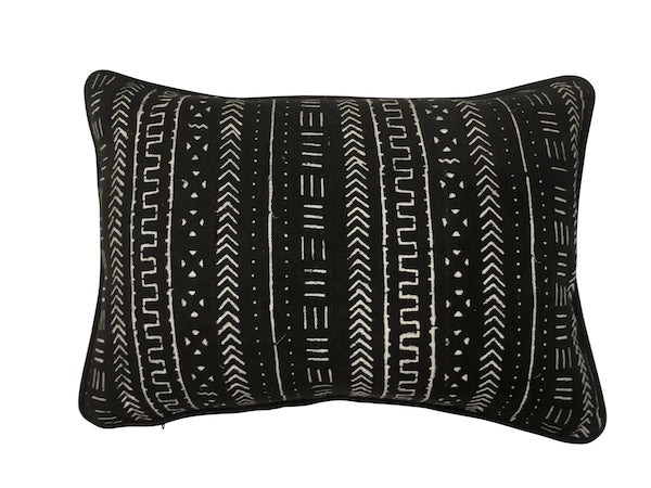 Authentic Mudcloth Cushion in Black