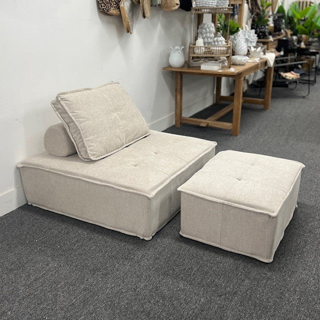 Jersey Ottoman in Oat