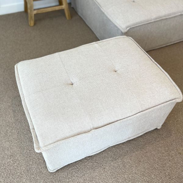 Jersey Ottoman in Oat