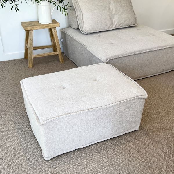 Jersey Ottoman in Oat