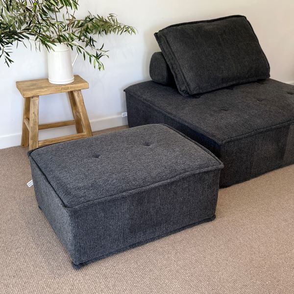 Jersey Ottoman in Coal