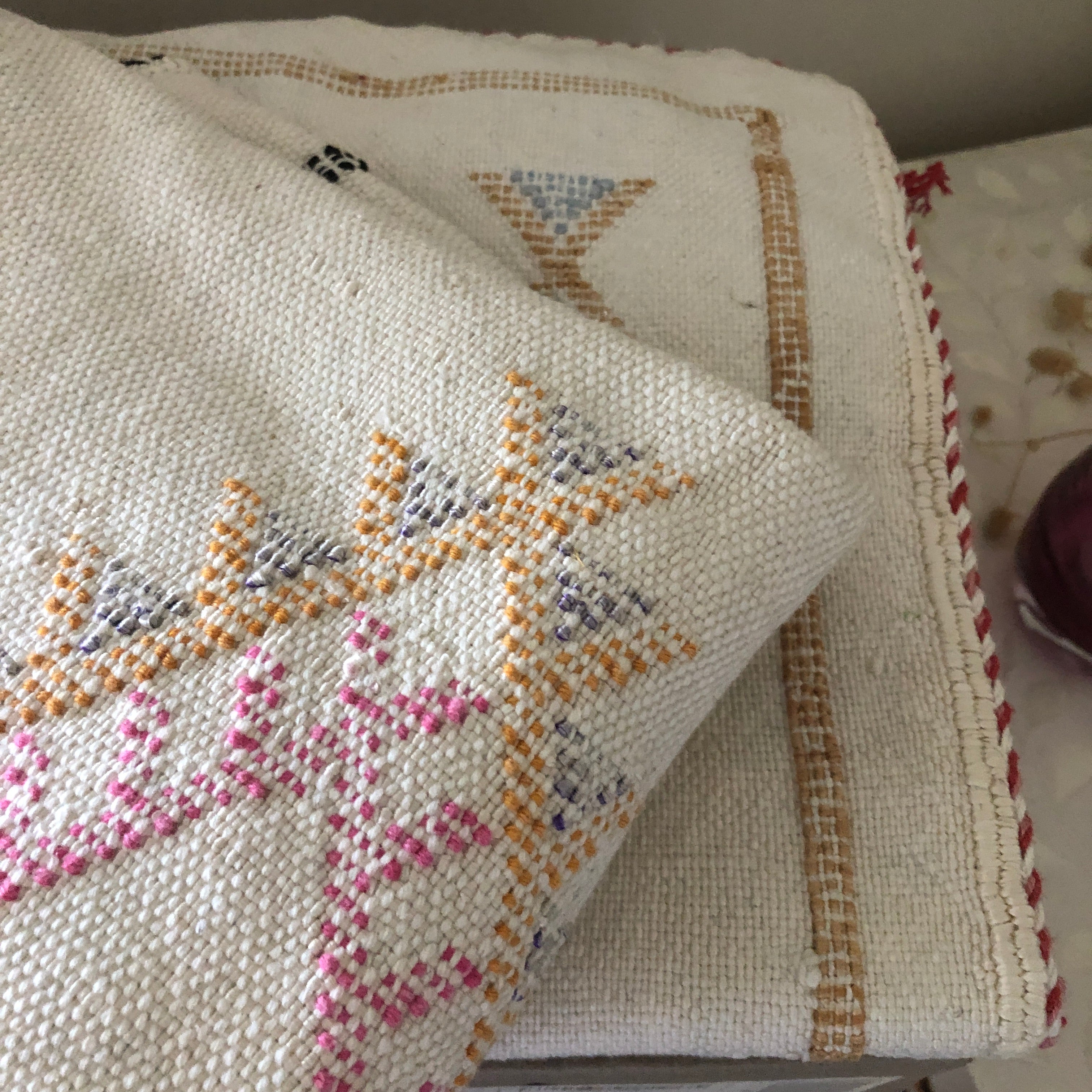 Genuine Moroccan Cactus Silk Large Lumbar Pillow in White