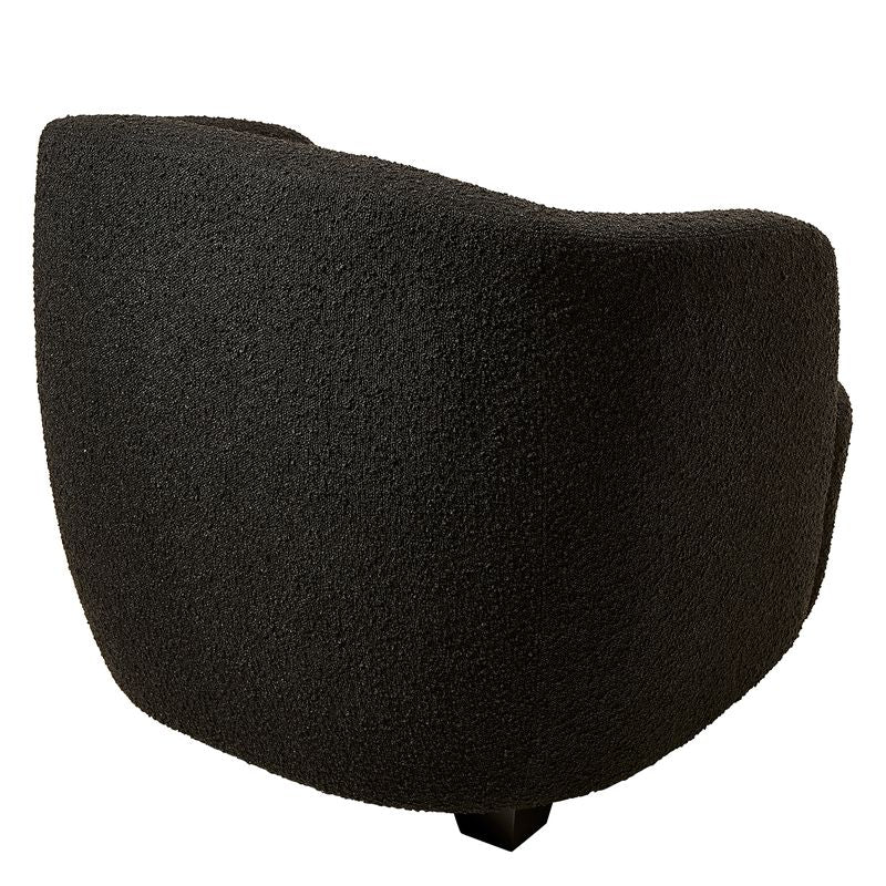 Jesse Curved Chair in Charcoal Boucle