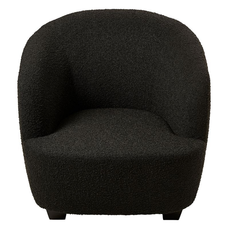 Jesse Curved Chair in Charcoal Boucle