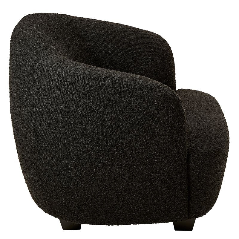Jesse Curved Chair in Charcoal Boucle