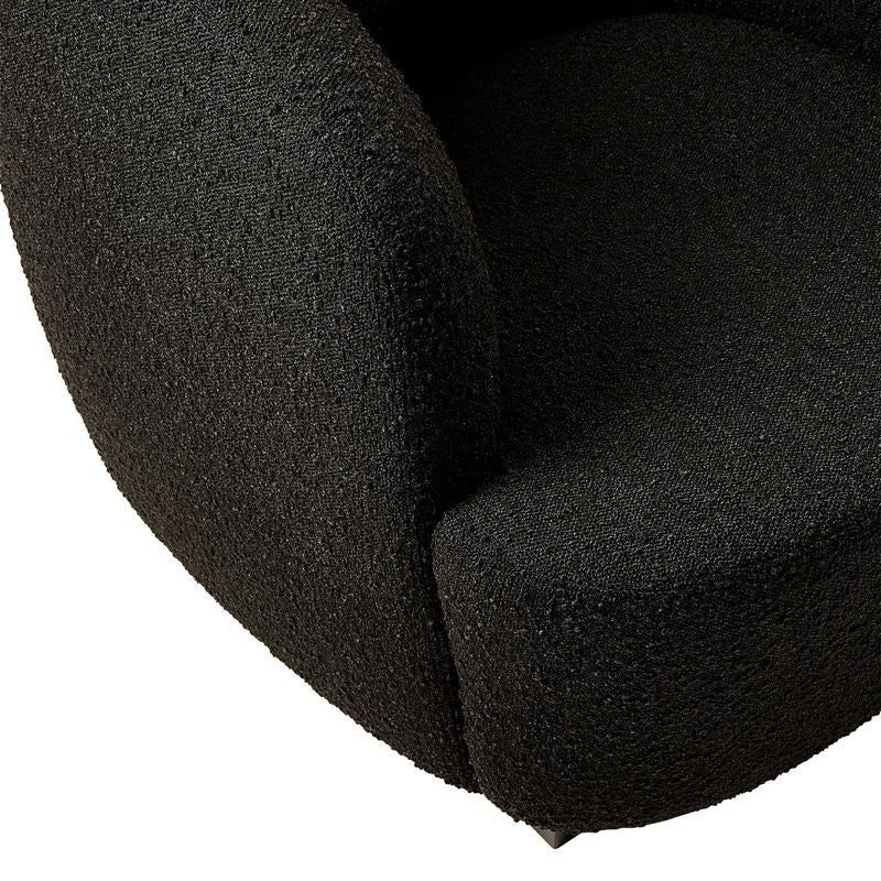 Jesse Curved Chair in Charcoal Boucle