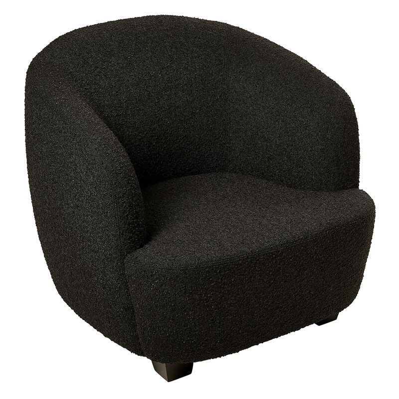 Jesse Curved Chair in Charcoal Boucle