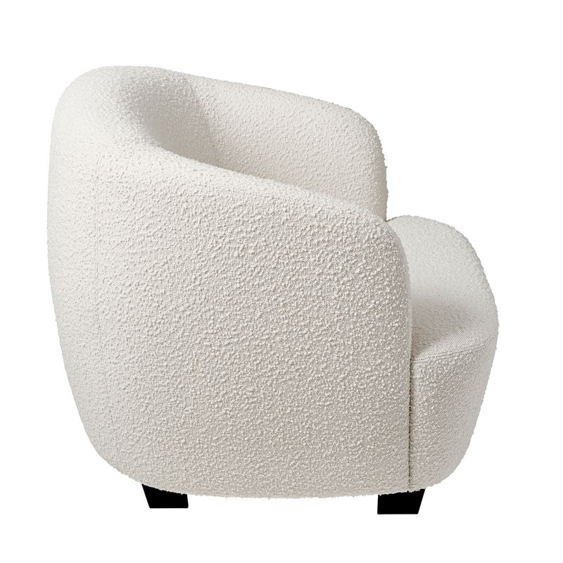 Jesse Curved Chair in Cream Boucle