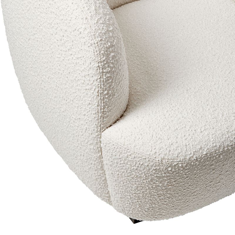 Jesse Curved Chair in Cream Boucle