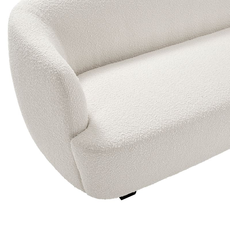 Jesse Curved Sofa in Cream Boucle