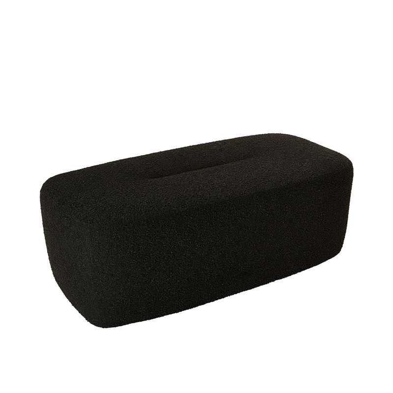 Jesse Ottoman in Charcoal Boucle
