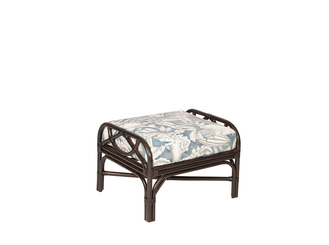Chloe Ottoman in Caicos Chambray
