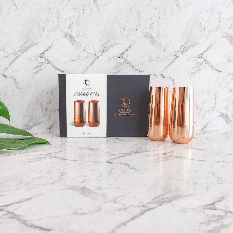 Manhattan Copper Stelmless Champagne Flutes