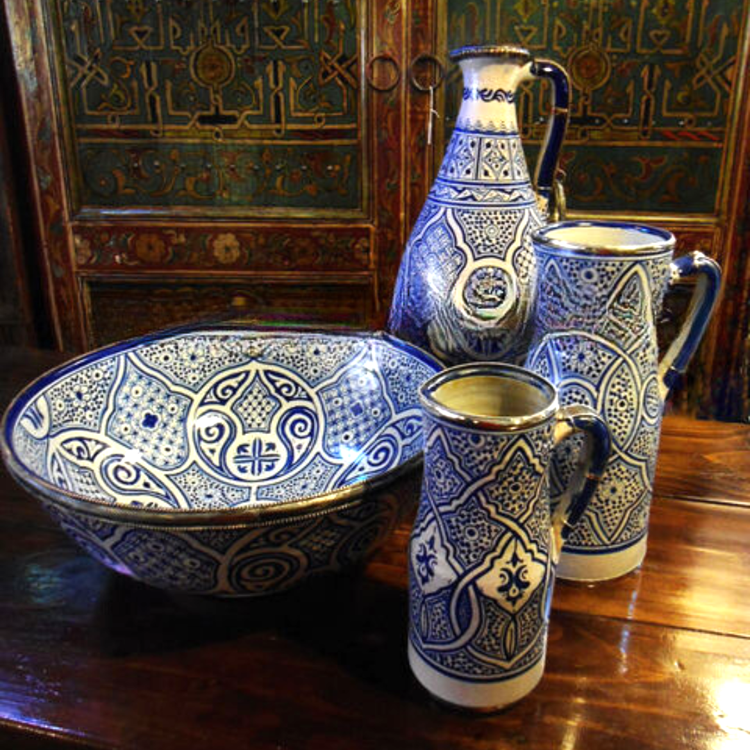 Moorish Fez Jug in Blue