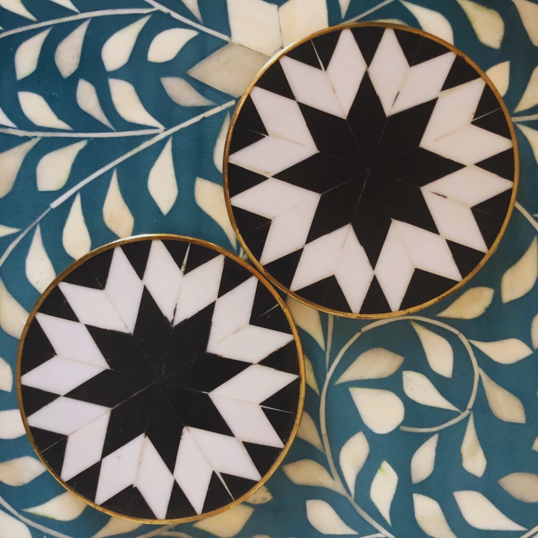 Manhattan Bone Inlay Coasters