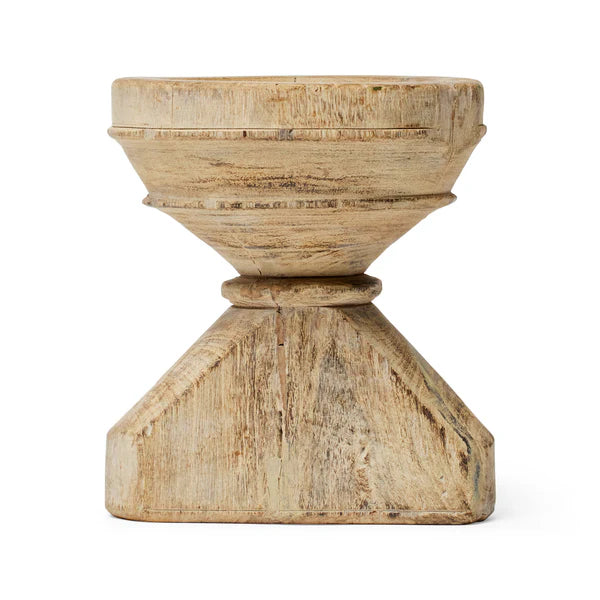 Bleached Timber Candle Holder