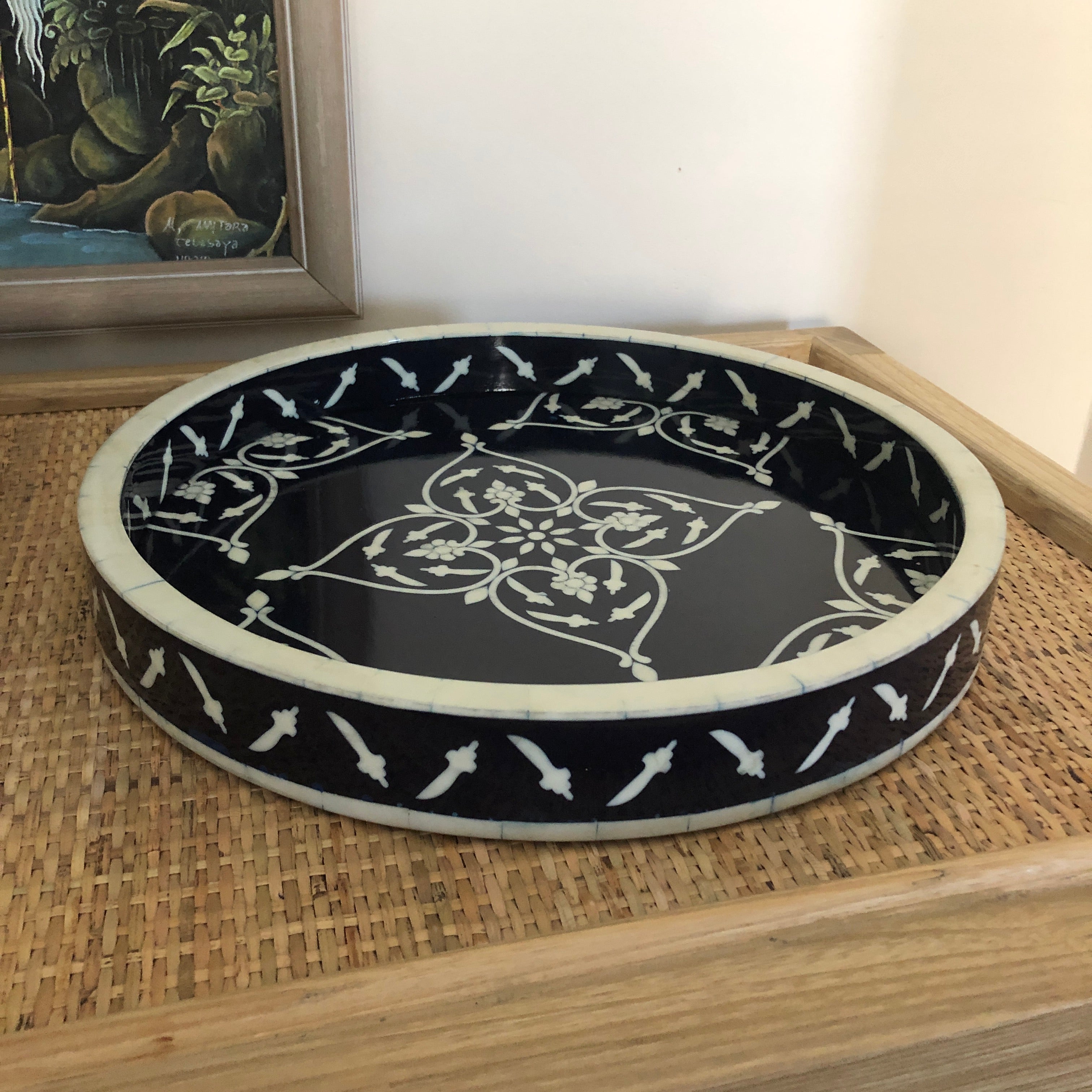 Bone Inlay Tray with Hearts
