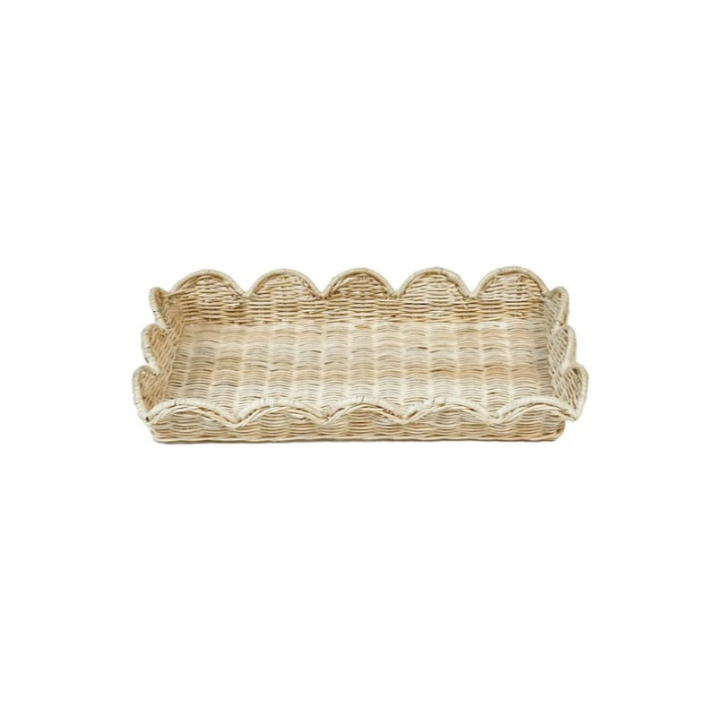 Belle Rattan Scallop Trays - Set of Two