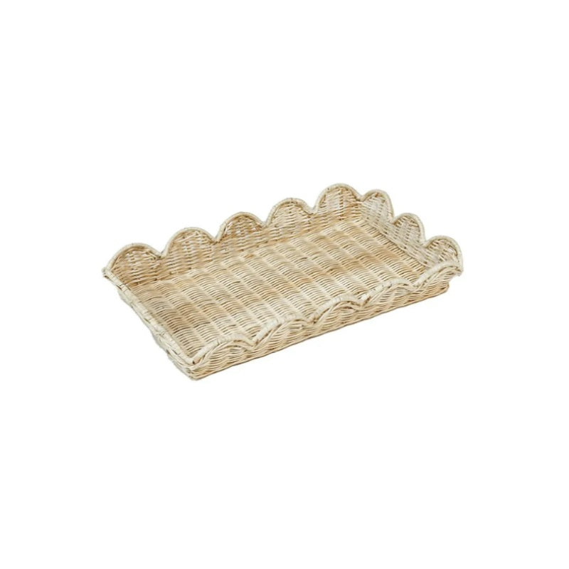Belle Rattan Scallop Trays - Set of Two